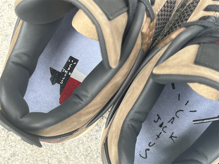 TS‑JRDNS‑043 — Jordan 4 “Travis Scott Mocha F&F” — Fantasy Build