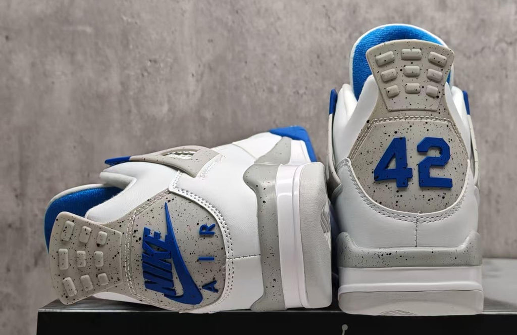 Jordan 4 Design-Inspired - Jackie Robinson "42" Custom Fantasy Build - AJ4-JR42-482