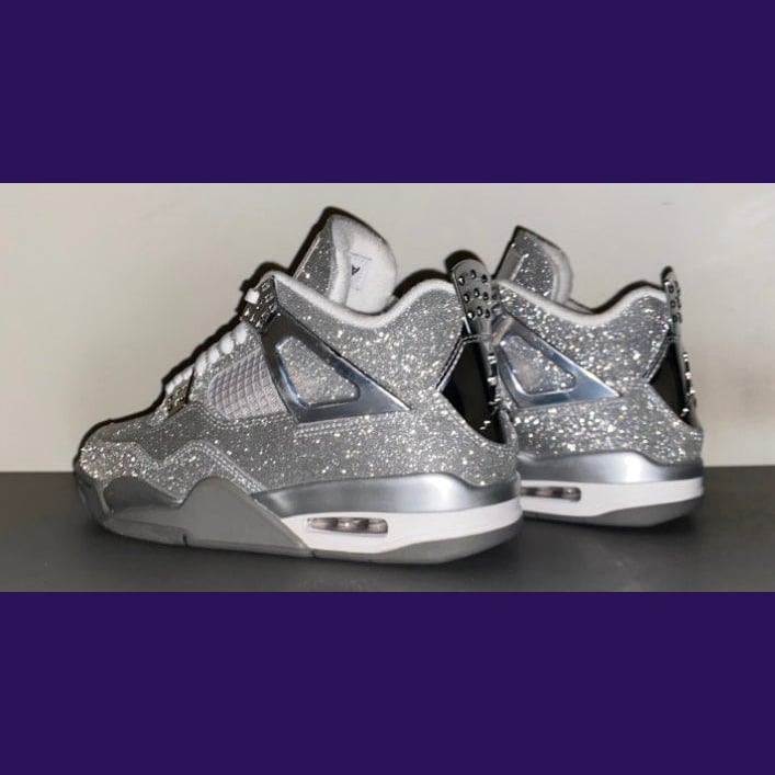 Jordan 4 Design-Inspired - "Glitter Glove" - Custom Tribute Build - AJ4-GLITTERGLOVE-444 - Sole Revival and Redemption LLC