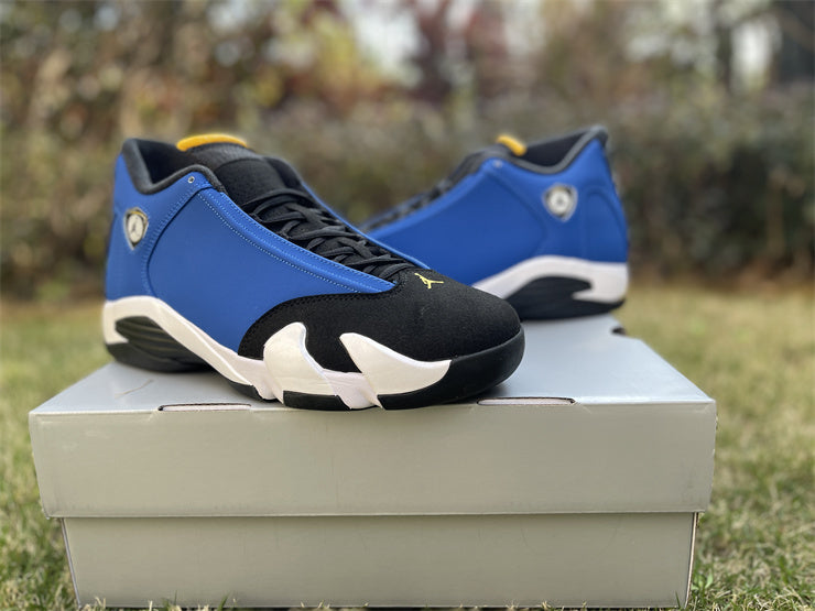1408 — Jordan 14 “Laney” — Varsity Royal/Black/White — Design‑Inspired