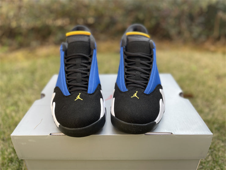 1408 — Jordan 14 “Laney” — Varsity Royal/Black/White — Design‑Inspired