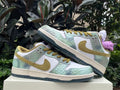 SBDNK‑012 — Nike SB Dunk Low “Chameleon Scales” — Green/Silver/Yellow — Design‑Inspired