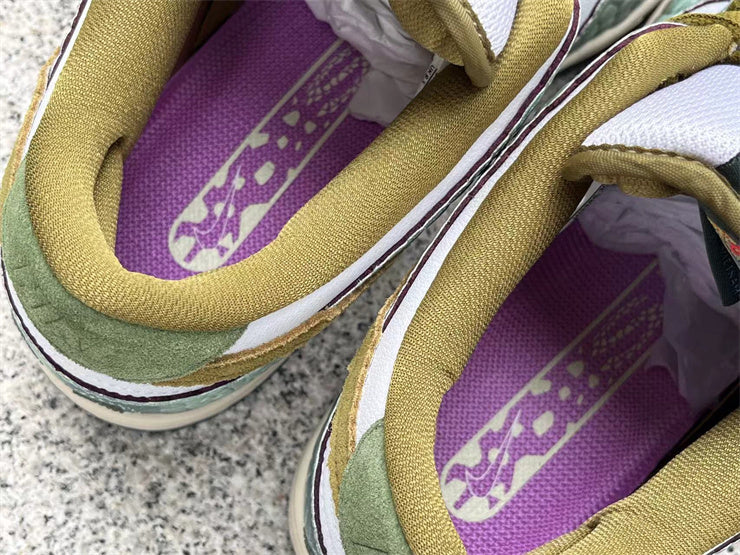 SBDNK‑012 — Nike SB Dunk Low “Chameleon Scales” — Green/Silver/Yellow — Design‑Inspired