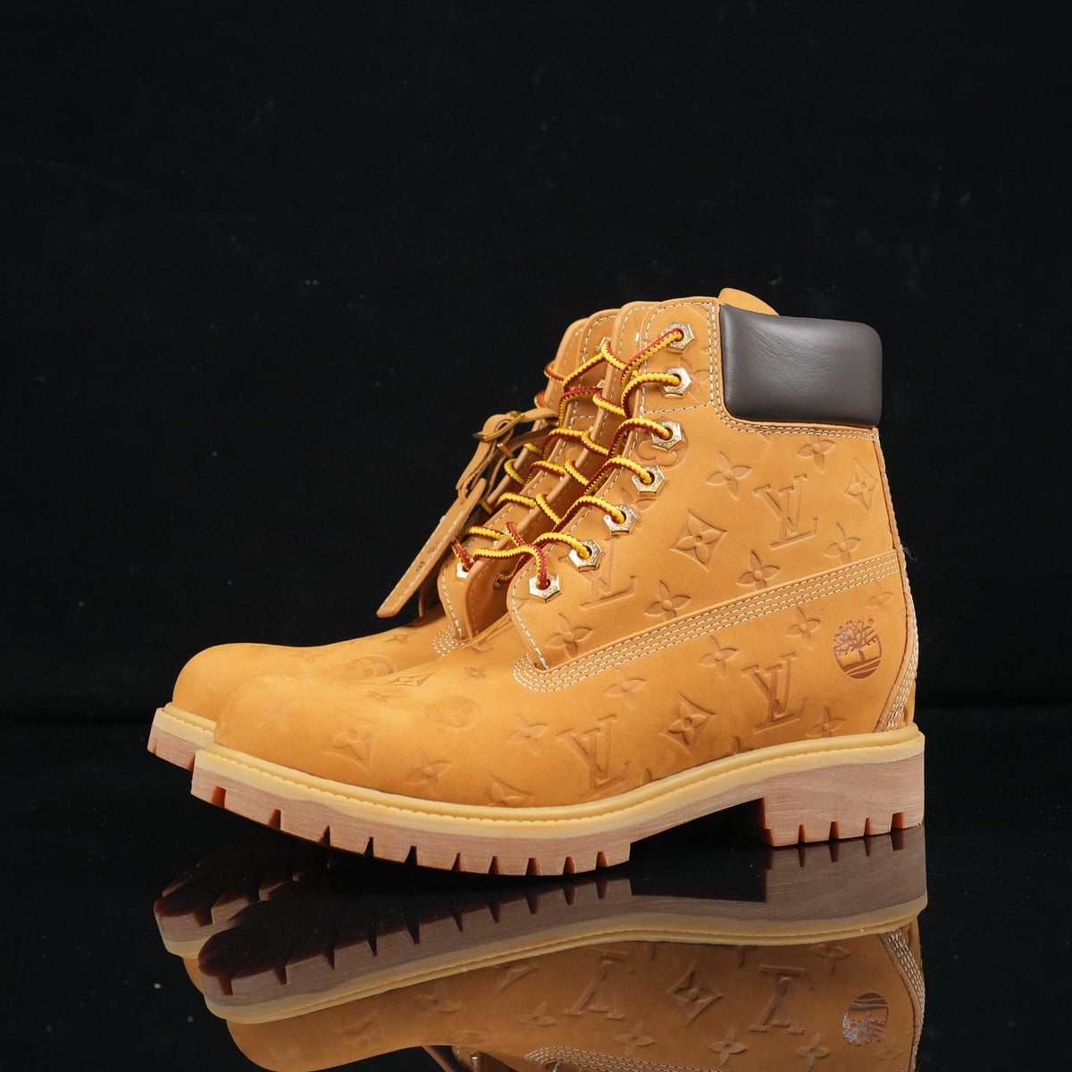 Timberland 6-Inch Design-Inspired - "LV Monogram" Wheat - TIM-LVMONOWHEAT-004 - Sole Revival and Redemption LLC