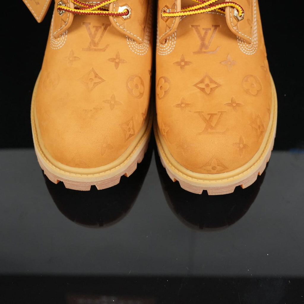 Timberland 6-Inch Design-Inspired - "LV Monogram" Wheat - TIM-LVMONOWHEAT-004 - Sole Revival and Redemption LLC