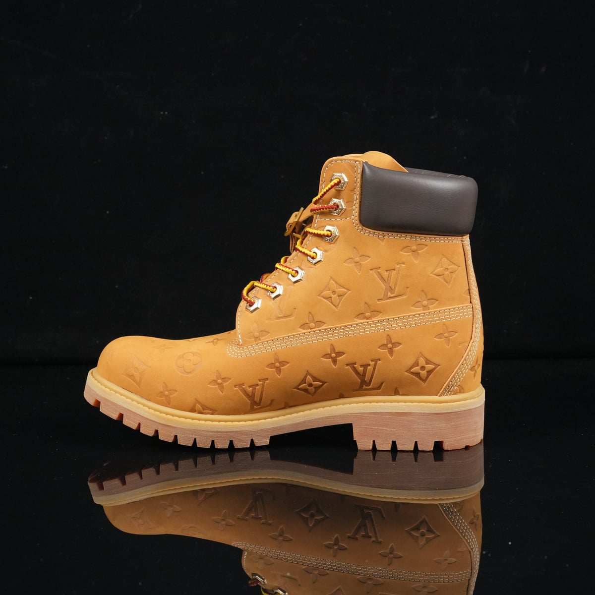 Timberland 6-Inch Design-Inspired - "LV Monogram" Wheat - TIM-LVMONOWHEAT-004 - Sole Revival and Redemption LLC