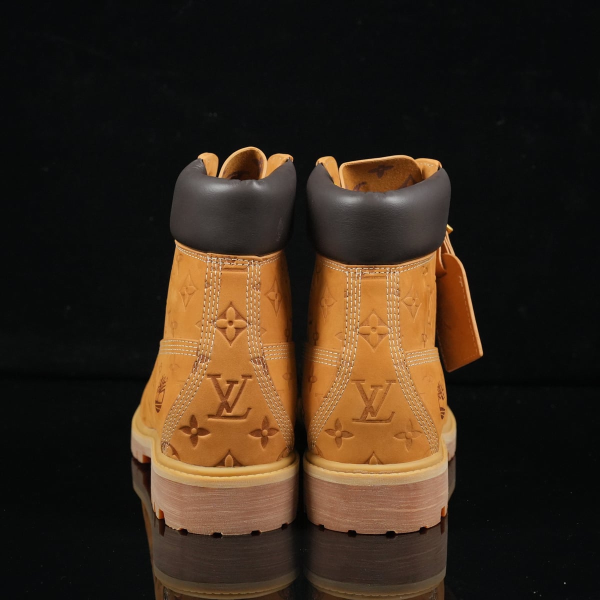 Timberland 6-Inch Design-Inspired - "LV Monogram" Wheat - TIM-LVMONOWHEAT-004 - Sole Revival and Redemption LLC