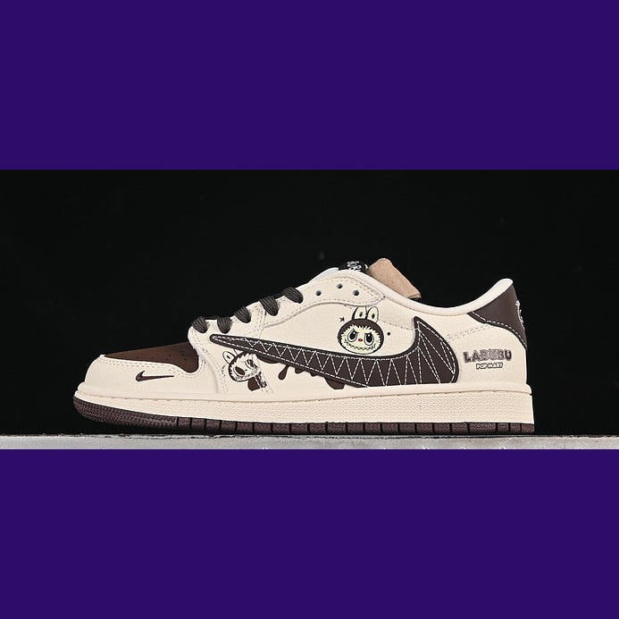 Jordan 1 Low Design-Inspired - Travis Scott "Labubu" Brown Fantasy Tributes  - AJ1-TSLABBRN
