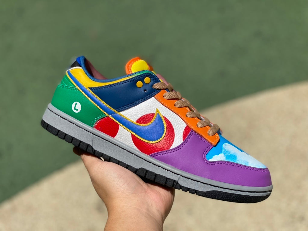 SBDNK‑013 — Nike SB Dunk Low “Mario Bros Mashup” — Multi‑Color — Design‑Inspired