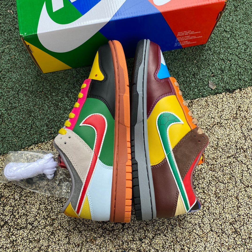 SBDNK‑013 — Nike SB Dunk Low “Mario Bros Mashup” — Multi‑Color — Design‑Inspired