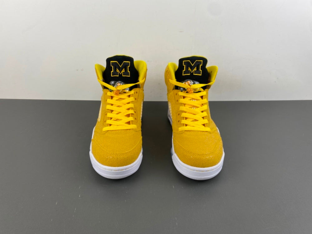Jordan 5 Design-Inspired - "Michigan PE" "Maize & Black" Custom Tribute - AJ5-MICHPE-529B