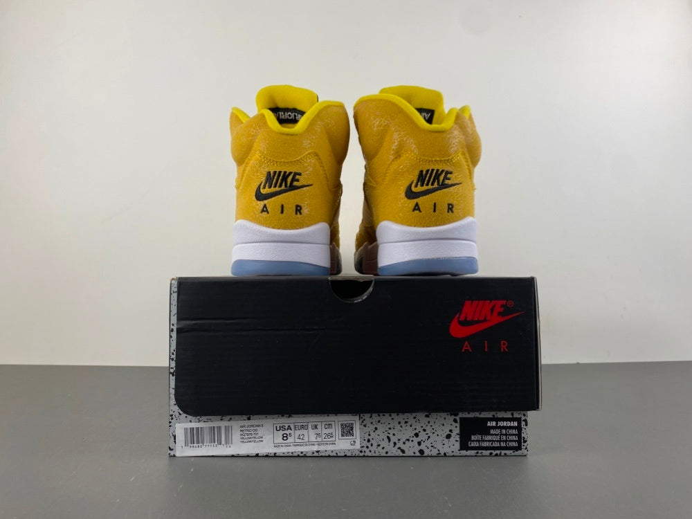 Jordan 5 Design-Inspired - "Michigan PE" "Maize & Black" Custom Tribute - AJ5-MICHPE-529B