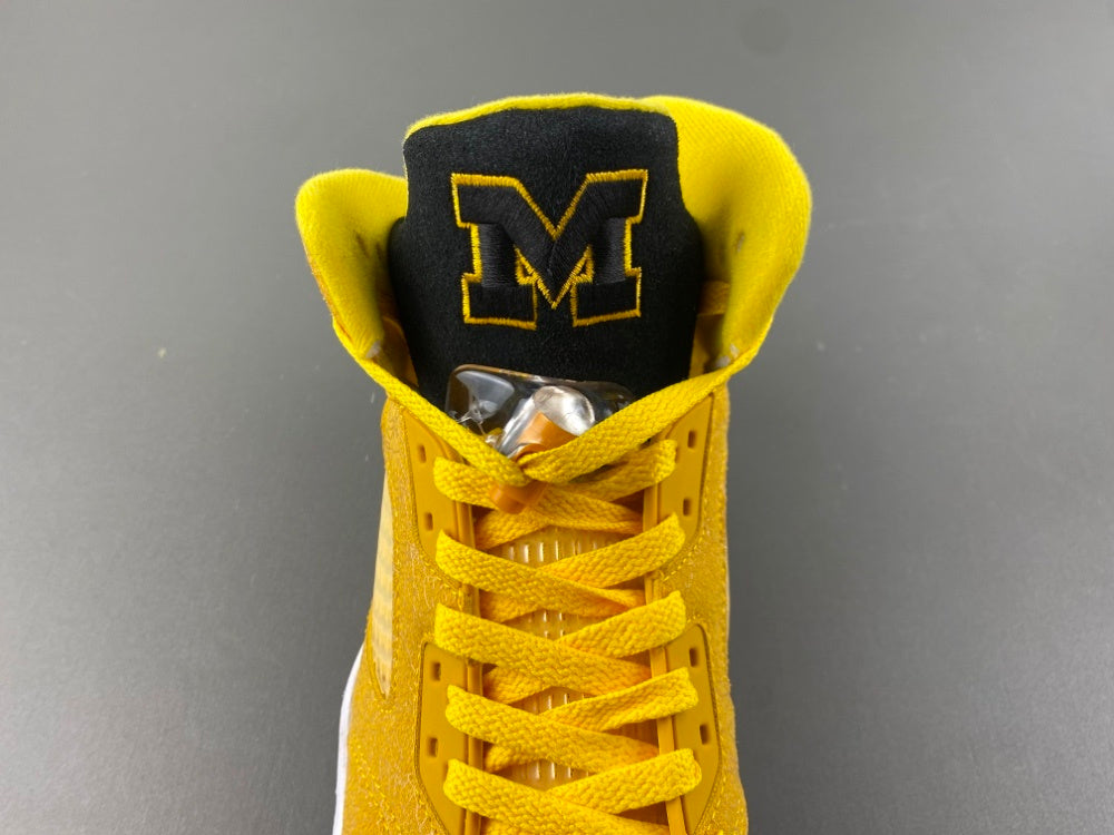 Jordan 5 Design-Inspired - "Michigan PE" "Maize & Black" Custom Tribute - AJ5-MICHPE-529B