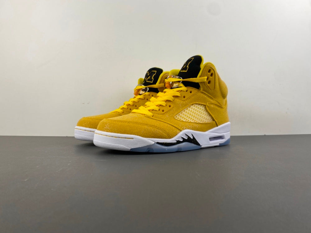 Jordan 5 Design-Inspired - "Michigan PE" "Maize & Black" Custom Tribute - AJ5-MICHPE-529B
