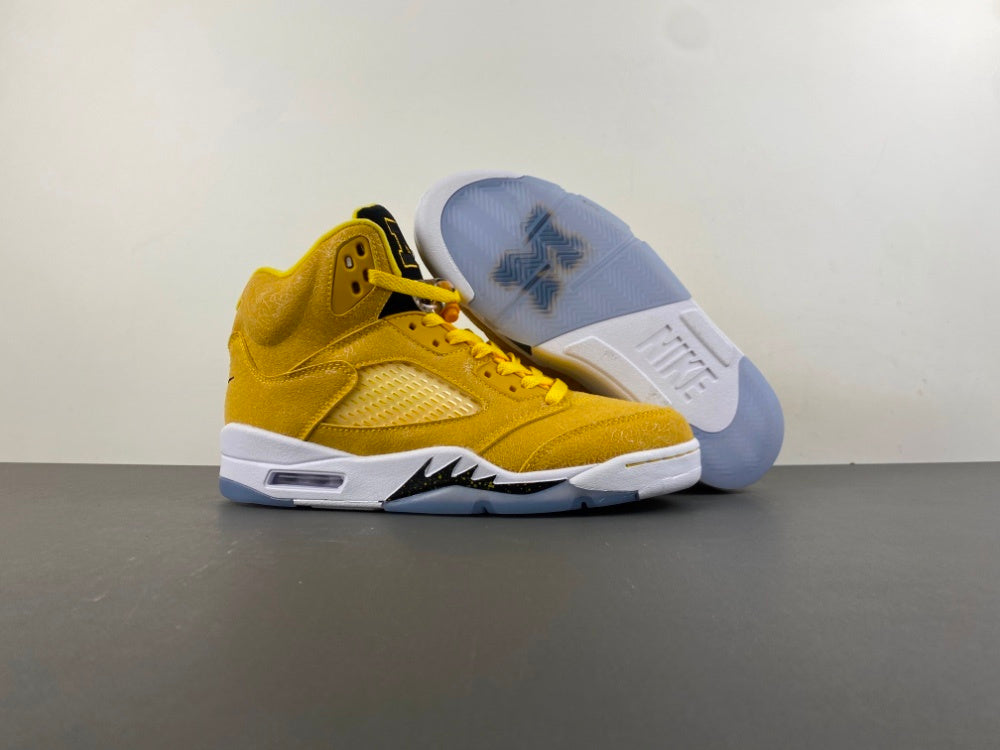 Jordan 5 Design-Inspired - "Michigan PE" "Maize & Black" Custom Tribute - AJ5-MICHPE-529B