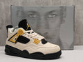 Jordan 4 Design-Inspired - "Musik" "Cream & Black & Gold" Custom Tribute - AJ4-MUSIK-485