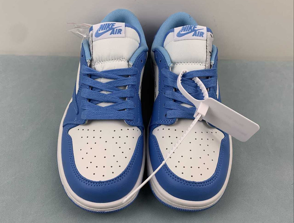 Jordan 1 Low — Design‑Inspired "Travis Scott Off‑White Fragment Collab" Custom Fantasy Build "Carolina Blue" AJ1‑TSOWFRG‑048 (Copy)