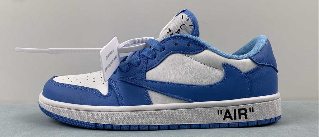 Jordan 1 Low — Design‑Inspired "Travis Scott Off‑White Fragment Collab" Custom Fantasy Build "Carolina Blue" AJ1‑TSOWFRG‑048 (Copy)