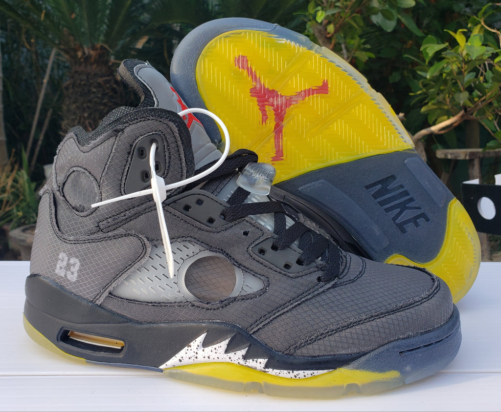 Jordan 5 – Design-Inspired "Off-White" "Black" Custom Tribute Build AJ5-OFFWHITEBLACK-510