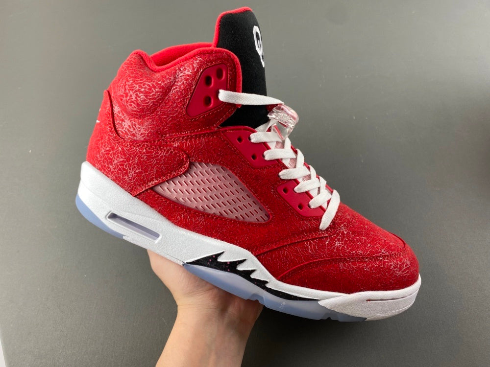 Jordan 5 Design-Inspired - "Sooners PE" "Varsity Red" Custom Tribute - AJ5-SOONPE-529C