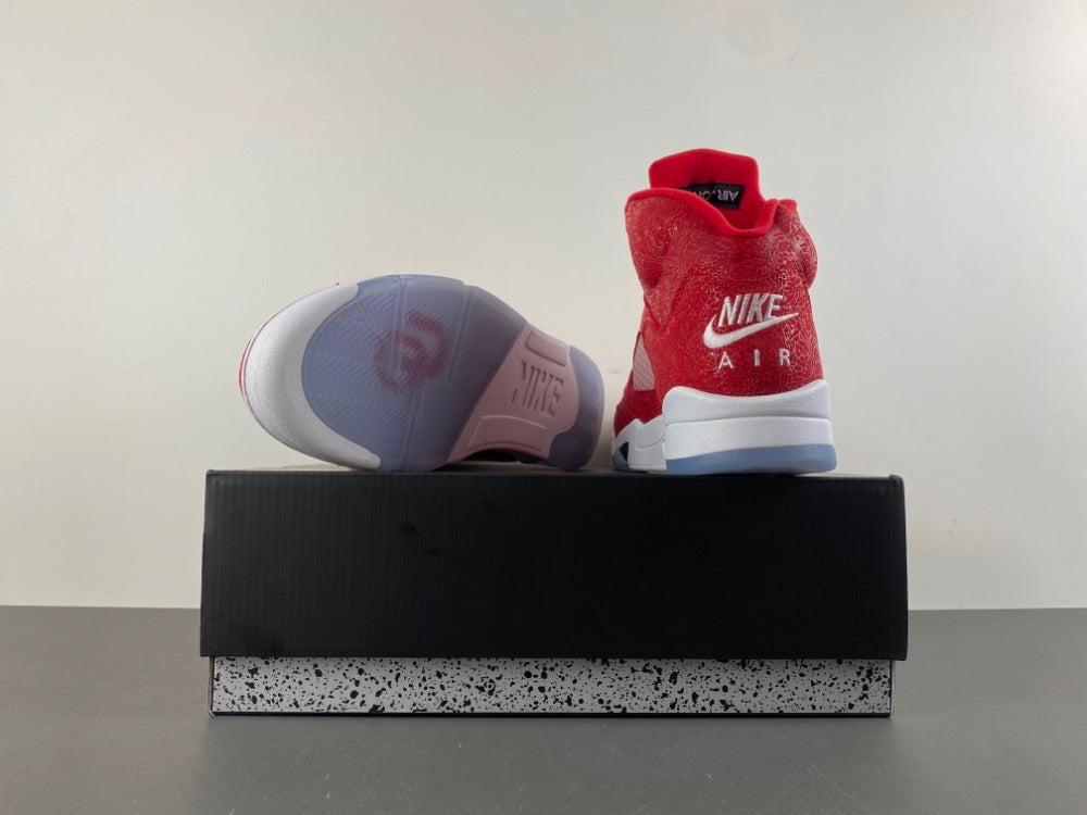 Jordan 5 Design-Inspired - "Sooners PE" "Varsity Red" Custom Tribute - AJ5-SOONPE-529C