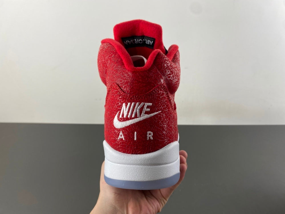 Jordan 5 Design-Inspired - "Sooners PE" "Varsity Red" Custom Tribute - AJ5-SOONPE-529C