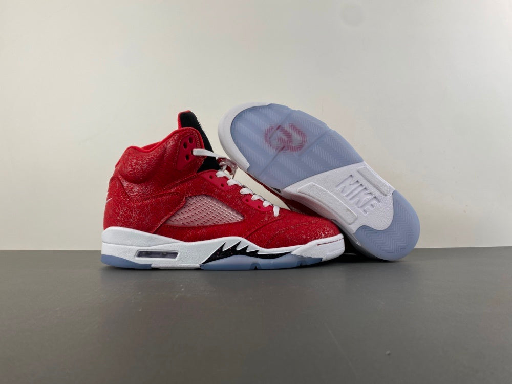 Jordan 5 Design-Inspired - "Sooners PE" "Varsity Red" Custom Tribute - AJ5-SOONPE-529C