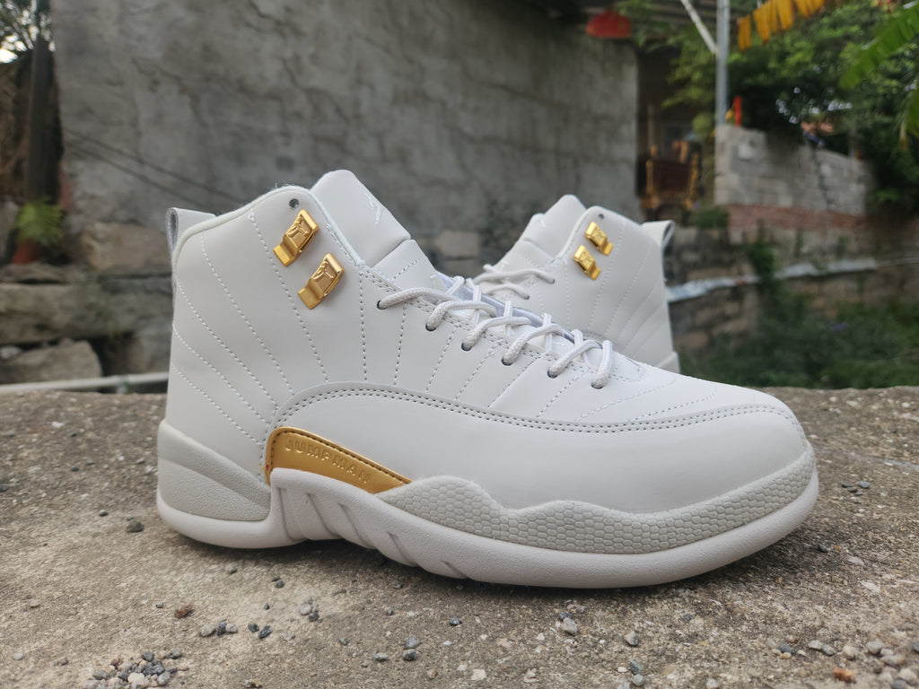 1210 — Jordan 12 “OVO” — White/Gold — Design‑Inspired