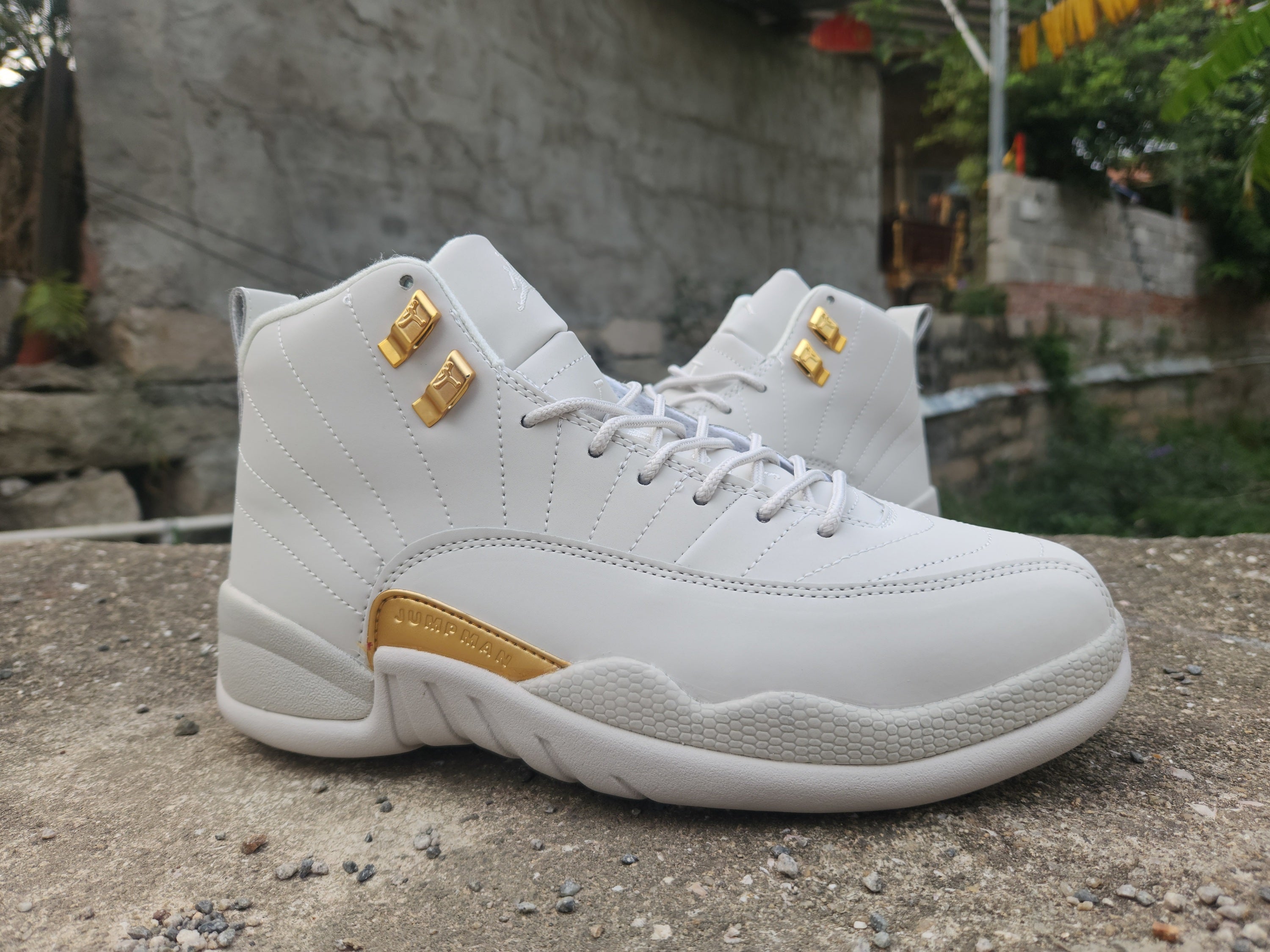 1210 — Jordan 12 “OVO” — White/Gold — Design‑Inspired