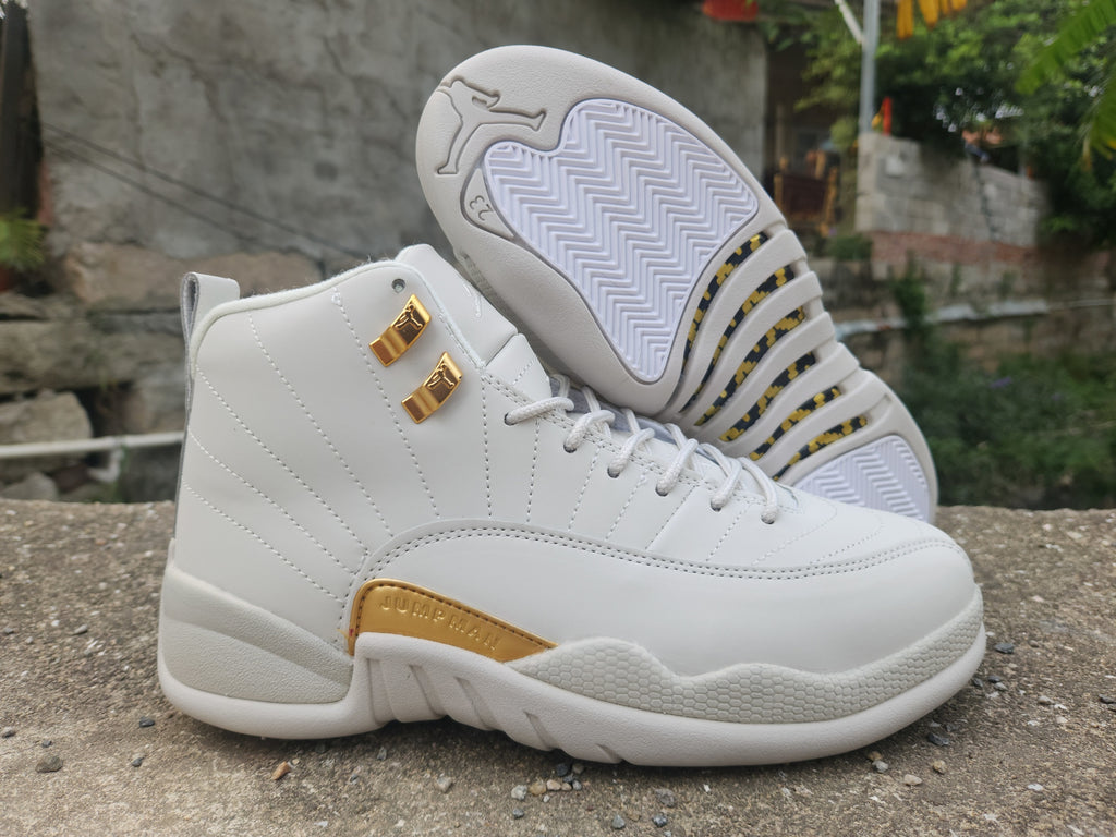 1210 — Jordan 12 “OVO” — White/Gold — Design‑Inspired