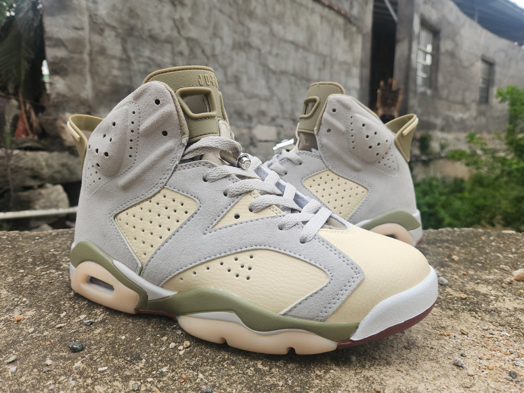 Jordan 6 Design-Inspired - "Olive Sail" "Sail & Olive" Custom Tribute - AJ6-OLVSAIL-626