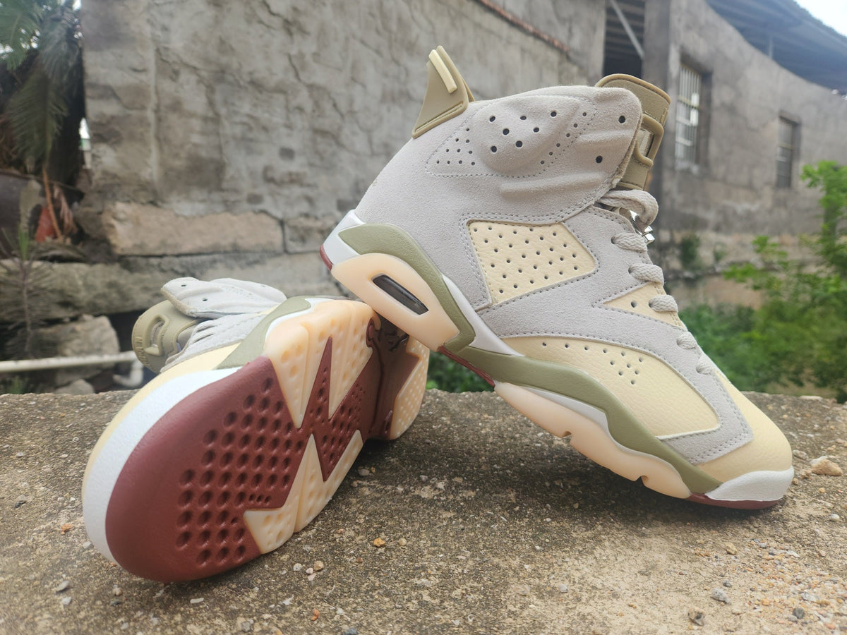 Jordan 6 Design-Inspired - "Olive Sail" "Sail & Olive" Custom Tribute - AJ6-OLVSAIL-626