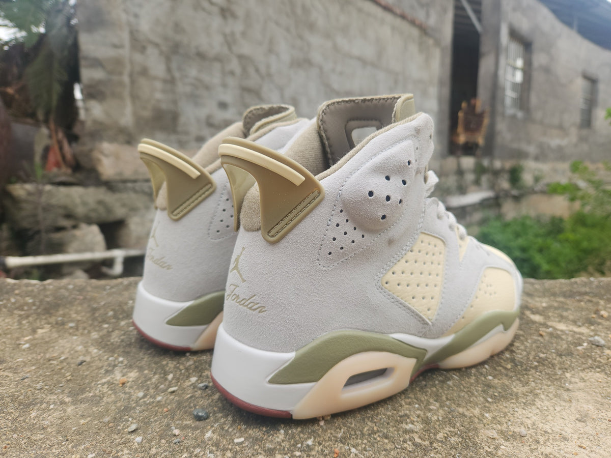 Jordan 6 Design-Inspired - "Olive Sail" "Sail & Olive" Custom Tribute - AJ6-OLVSAIL-626
