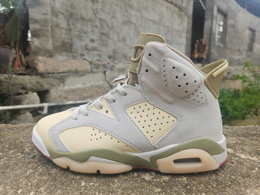Jordan 6 Design-Inspired - "Olive Sail" "Sail & Olive" Custom Tribute - AJ6-OLVSAIL-626