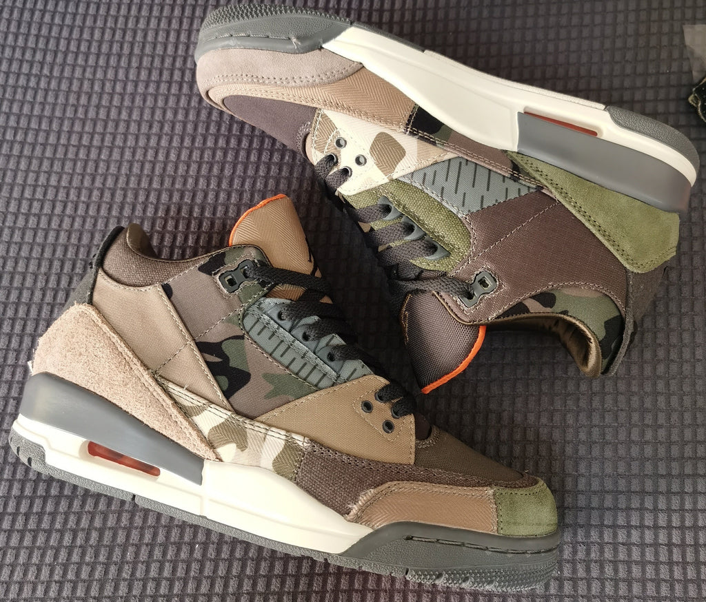 310 — Jordan 3 “Patchwork Camo” — Design‑Inspired Sneaker