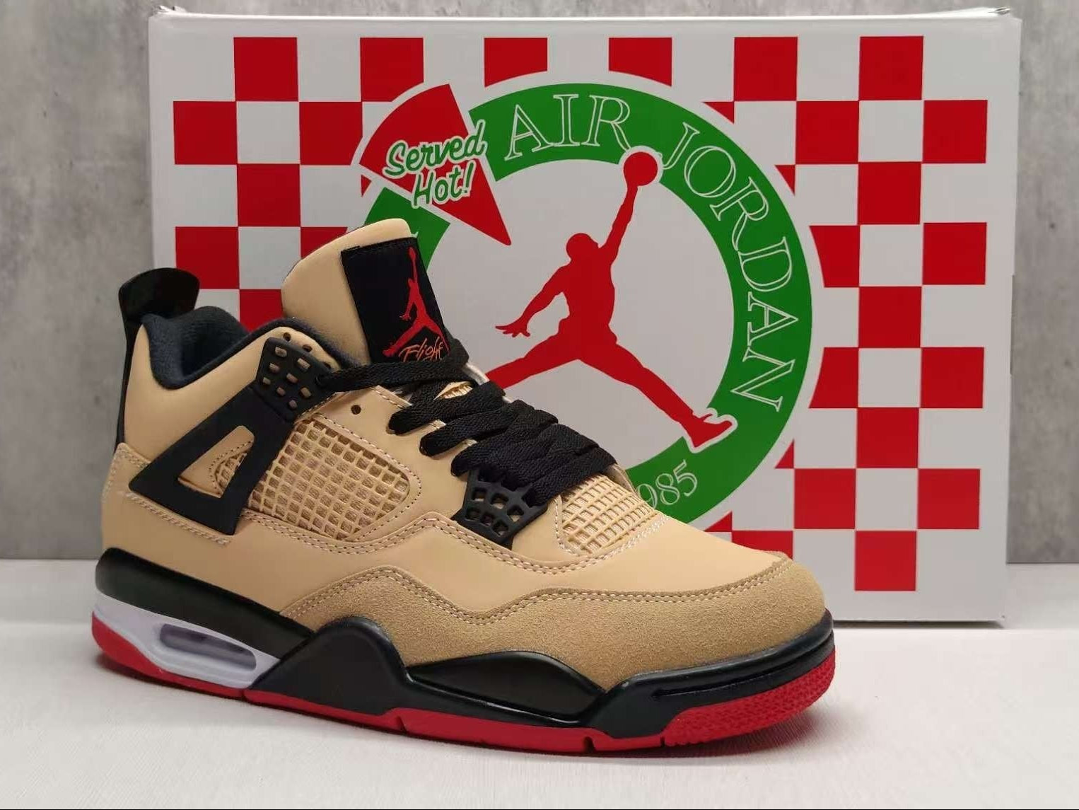 Jordan 4 – Design‑Inspired "Pizza" Custom Tribute Build AJ4‑PIZZA‑427