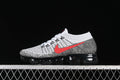 VMP‑HERITAGE‑009 — Nike Air VaporMax Flyknit — White/Grey/Red — Design‑Inspired