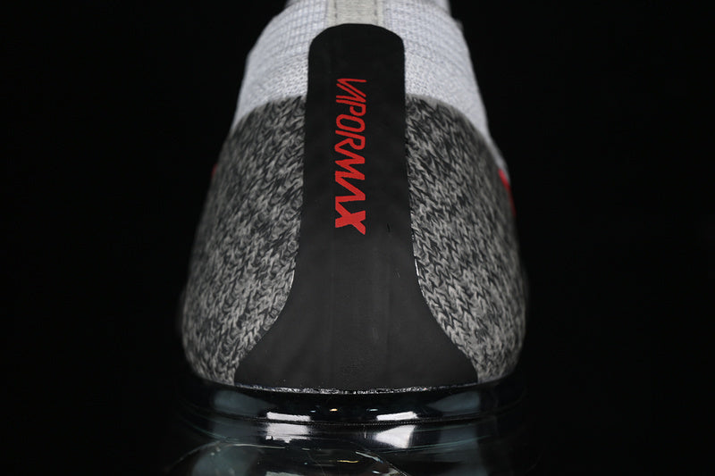 VMP‑HERITAGE‑009 — Nike Air VaporMax Flyknit — White/Grey/Red — Design‑Inspired