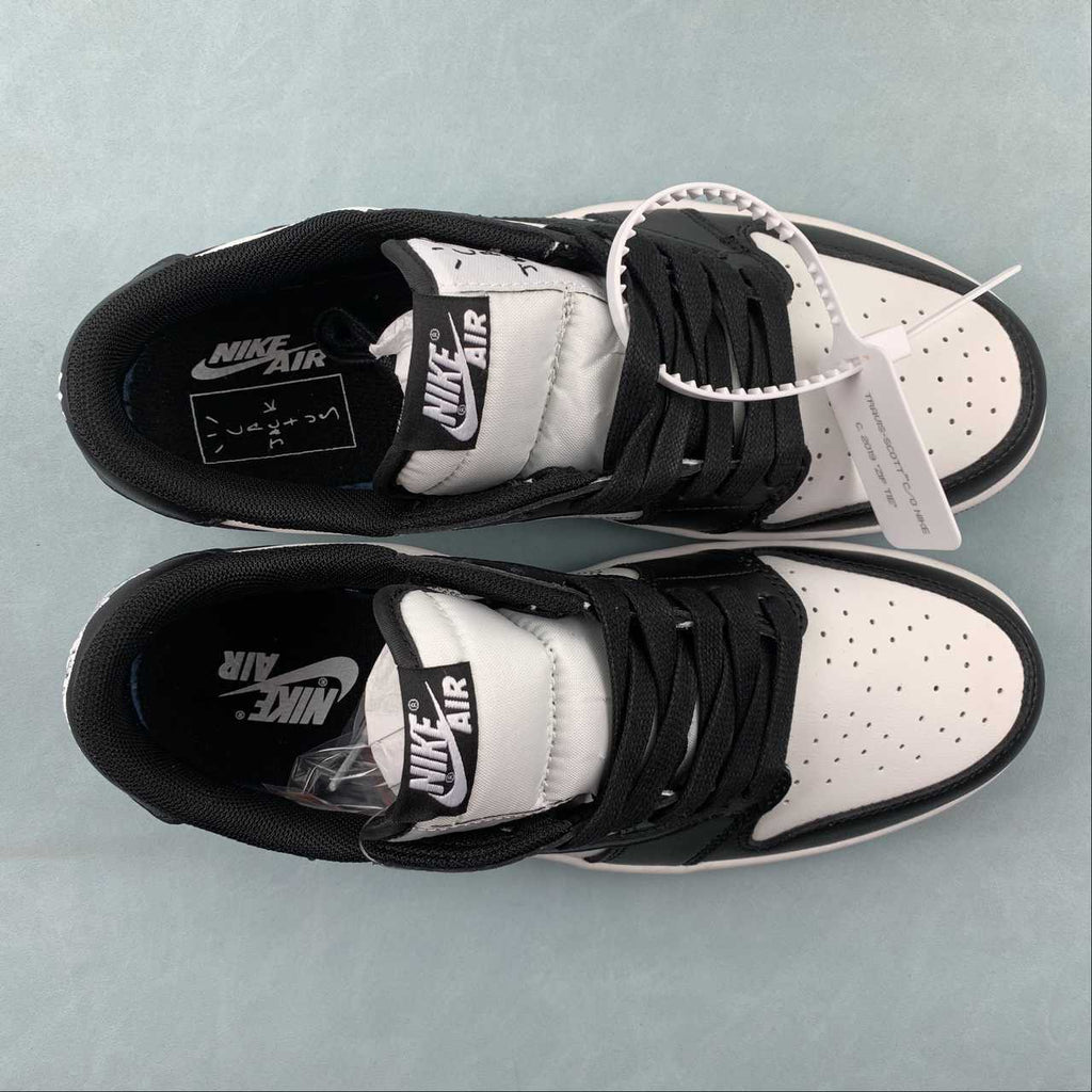 Jordan 1 Low — Design‑Inspired "Travis Scott Off‑White Fragment Collab" Custom Fantasy Build "Panda" AJ1‑TSOWFRG‑050