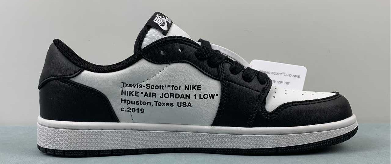 Jordan 1 Low — Design‑Inspired "Travis Scott Off‑White Fragment Collab" Custom Fantasy Build "Panda" AJ1‑TSOWFRG‑050