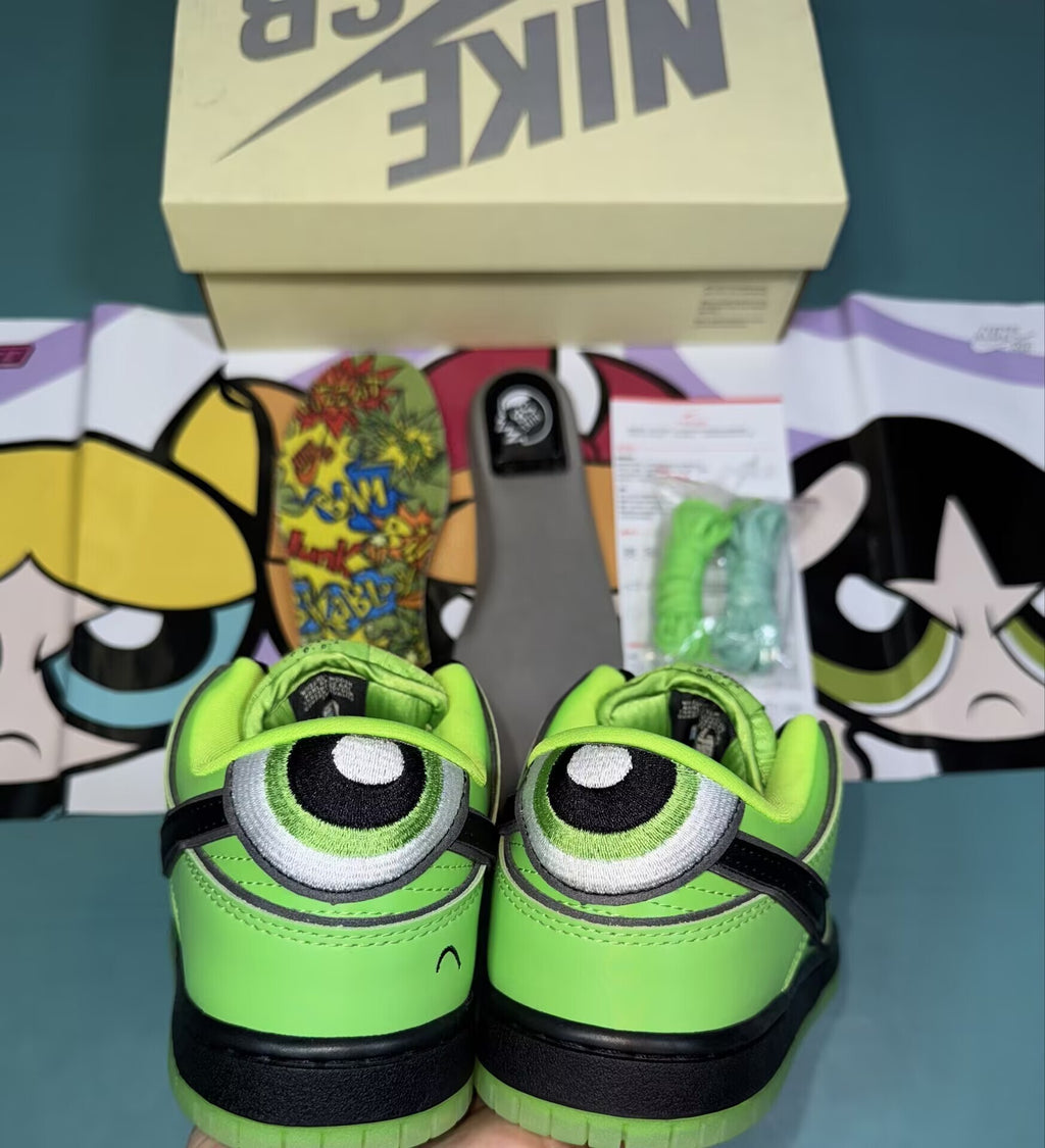 SBDNK‑033 — Nike SB Dunk Low “Powerpuff Girls Pack” — Blossom / Bubbles / Buttercup — Design‑Inspired