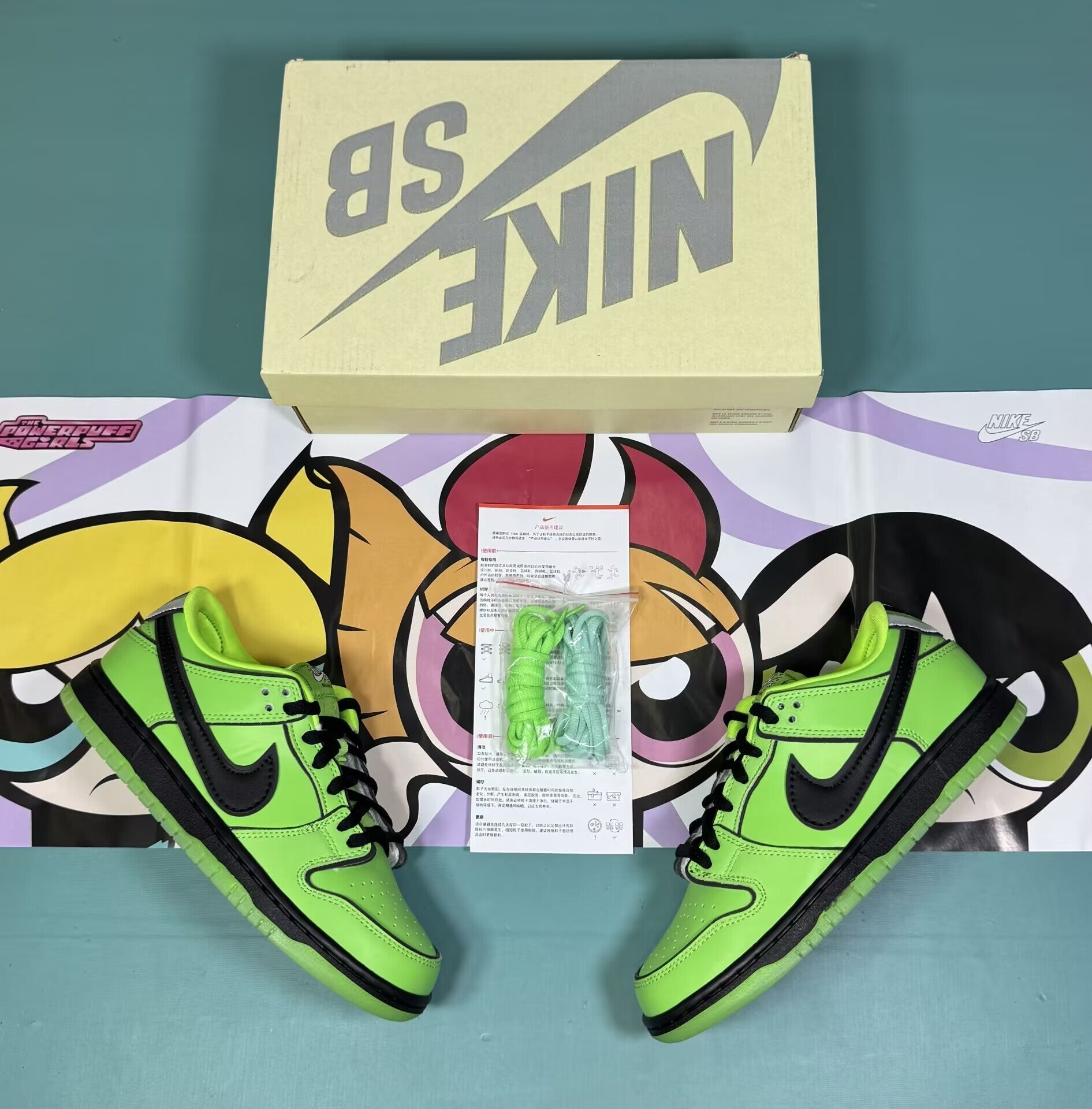 SBDNK‑033 — Nike SB Dunk Low “Powerpuff Girls Pack” — Blossom / Bubbles / Buttercup — Design‑Inspired