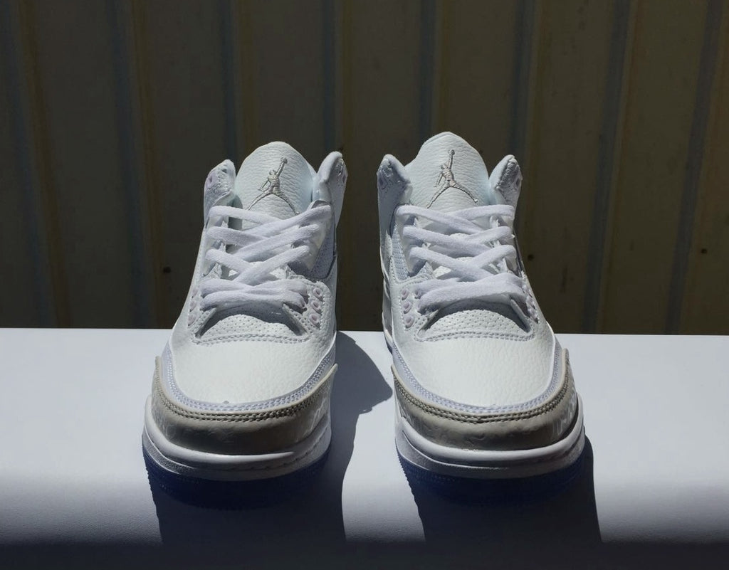 Jordan 3 - Design‑Inspired "Pure Platinum" Custom Tribute Build AJ3-PUREPLT-311