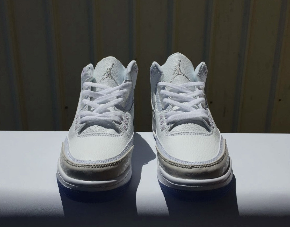 Jordan 3 - Design‑Inspired "Pure Platinum" Custom Tribute Build AJ3-PUREPLT-311