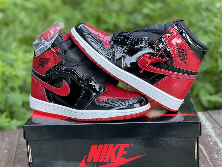 Jordan 1 High Design-Inspired - "Patent Bred" - AJ1-PATBRED-047 - Sole Revival and Redemption LLC
