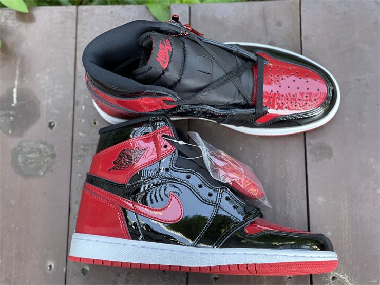 Jordan 1 High Design-Inspired - "Patent Bred" - AJ1-PATBRED-047 - Sole Revival and Redemption LLC