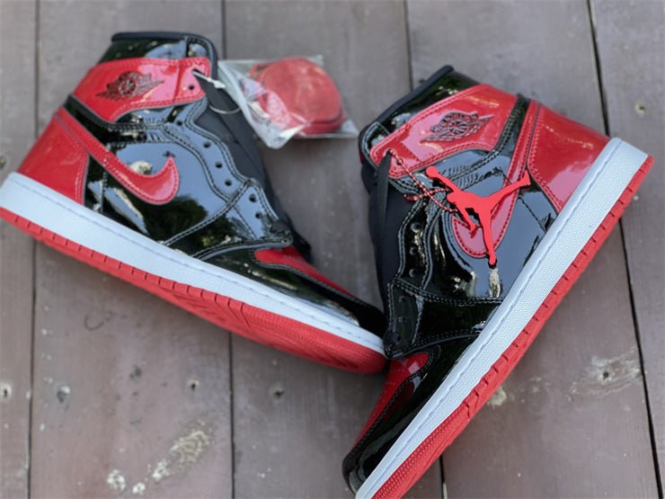 Jordan 1 High Design-Inspired - "Patent Bred" - AJ1-PATBRED-047 - Sole Revival and Redemption LLC