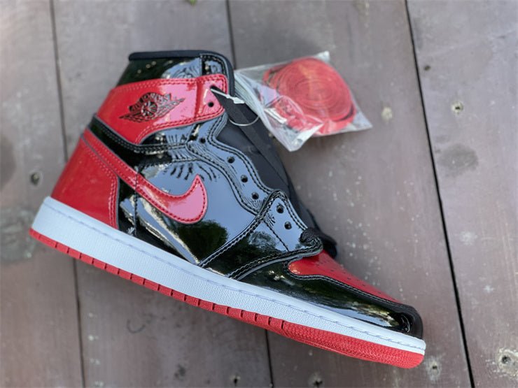 Jordan 1 High Design-Inspired - "Patent Bred" - AJ1-PATBRED-047 - Sole Revival and Redemption LLC