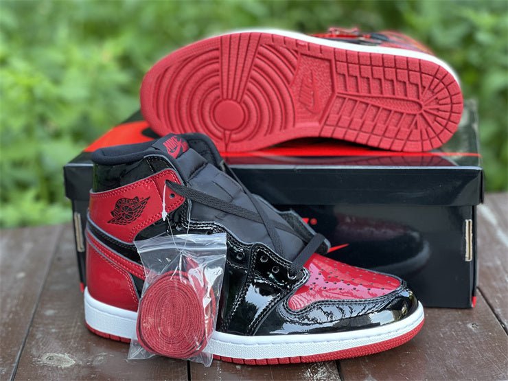 Jordan 1 High Design-Inspired - "Patent Bred" - AJ1-PATBRED-047 - Sole Revival and Redemption LLC