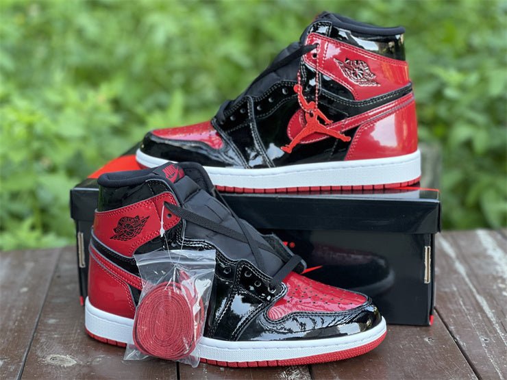 Jordan 1 High Design-Inspired - "Patent Bred" - AJ1-PATBRED-047 - Sole Revival and Redemption LLC